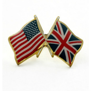 UK USA friendship flag lapel pin USA made