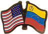 Venezuela / USA frienship flag lapel pin