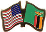 Zambia / USA friendship flag lapel pin