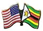 Zimbabwe / USA friendship flag lapel pin